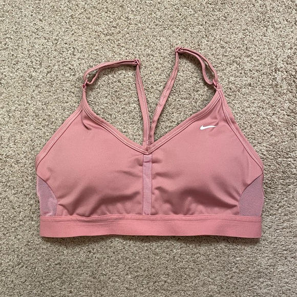 Nike Other - Nike Dri Fit light pink sports bra crop top removable pads adjustable strap M